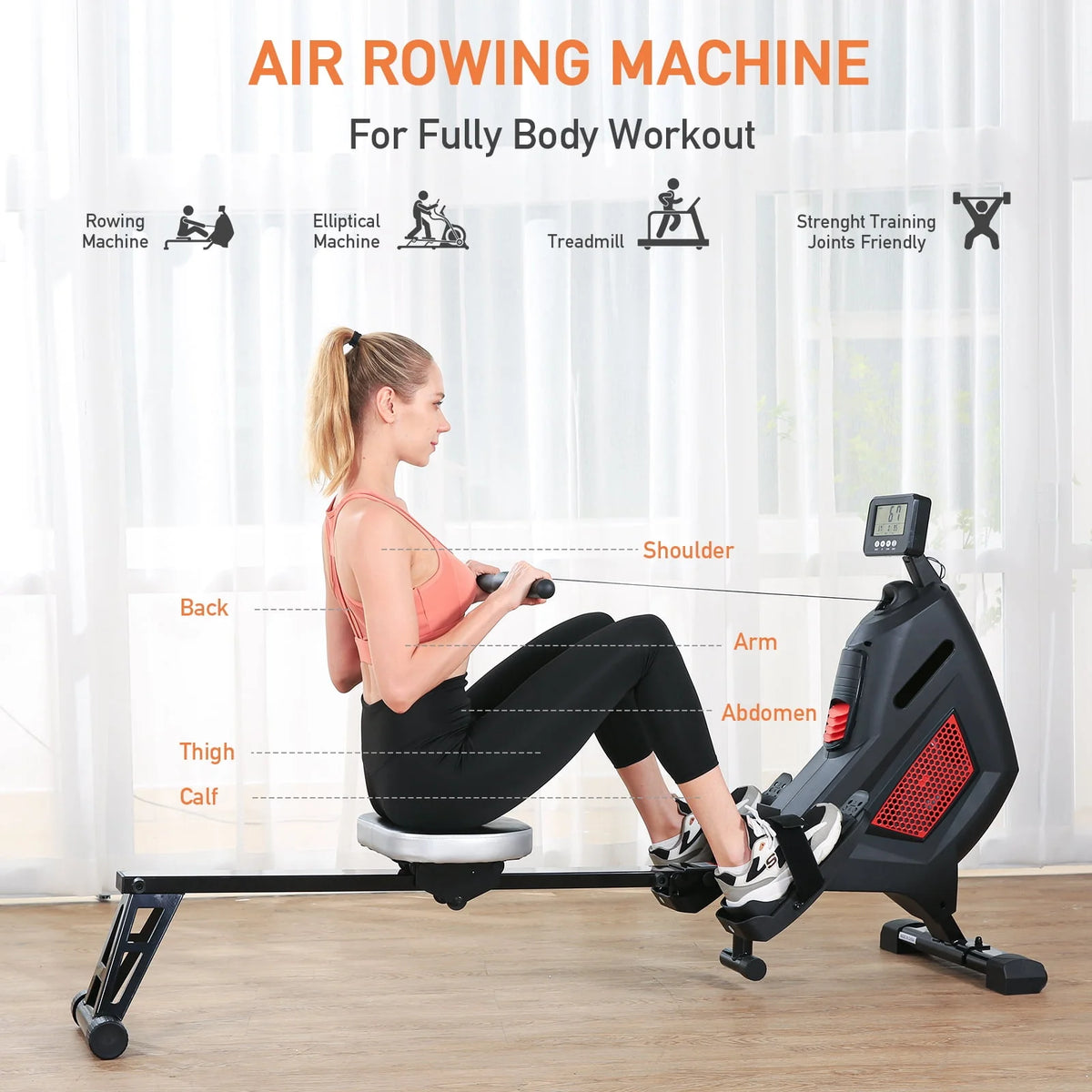 Folding Magnetic Air Rowing Machine R415
