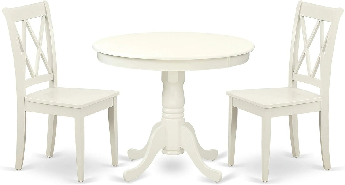 Antique 3 Piece Round Dining Table and 2 Chairs 36 Inch X234808