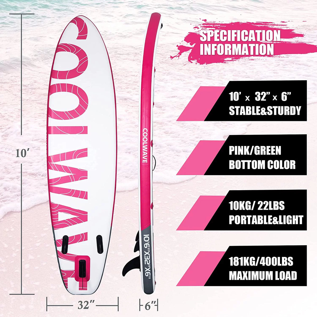 Pink Inflatable Paddle Board J59690