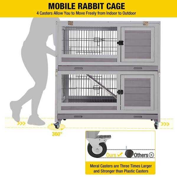 Wooden Rabbit Hutch with Folding Design K492