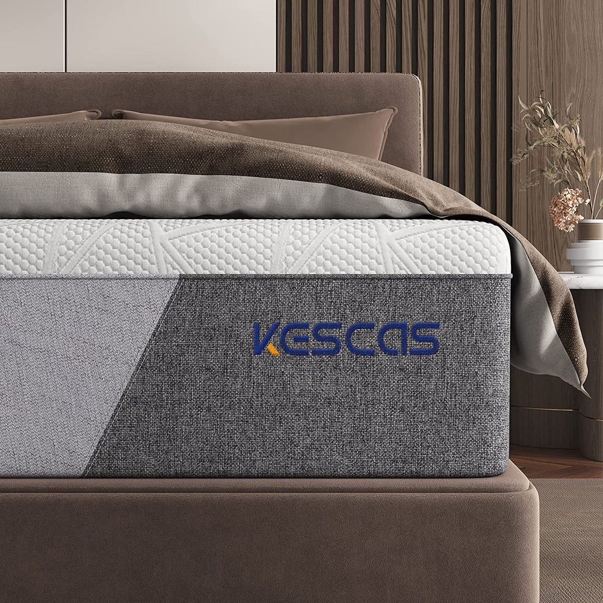 Queen 8 inch Bamboo Charcoal Cooling Gel Memory Foam Hybrid Mattress N2066