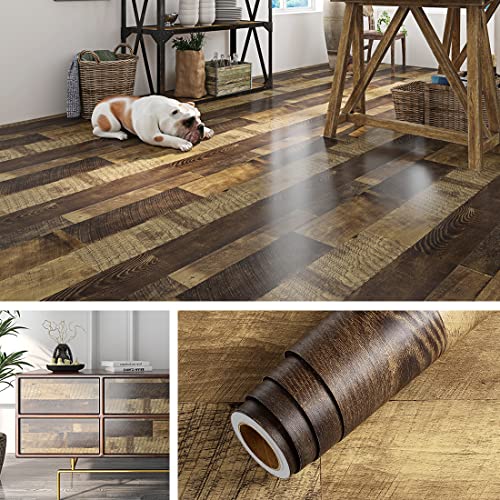 Waterproof Peel and Stick Wood Contact Paper Vinyl Flooring Roll V7846