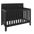 Black 5-in-1 Convertible Crib Solid Pine Wood B383784