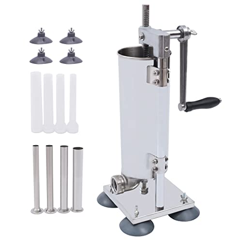 Stainless Steel 3L 6LBS Vertical Meat Sausage Stuffer Machine with 8 Stuffing Tubes P8759