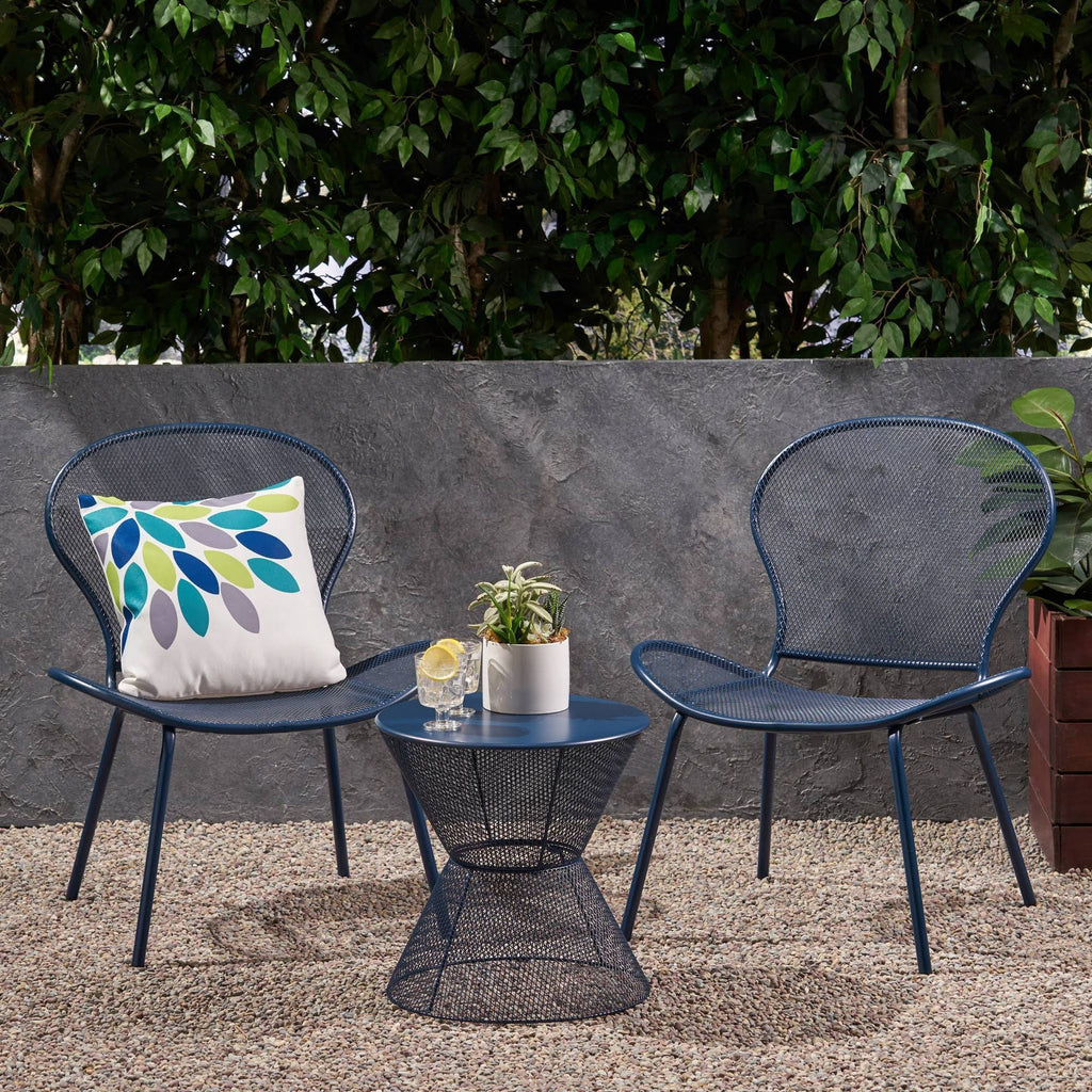 3PC Iron Chat Set Matte Navy Blue P80062