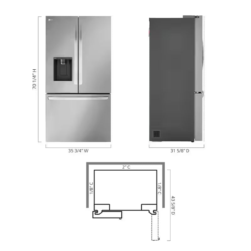 26 cu. ft. Smart Counter-Depth French Door Refrigerator with Dual Ice Makers A424