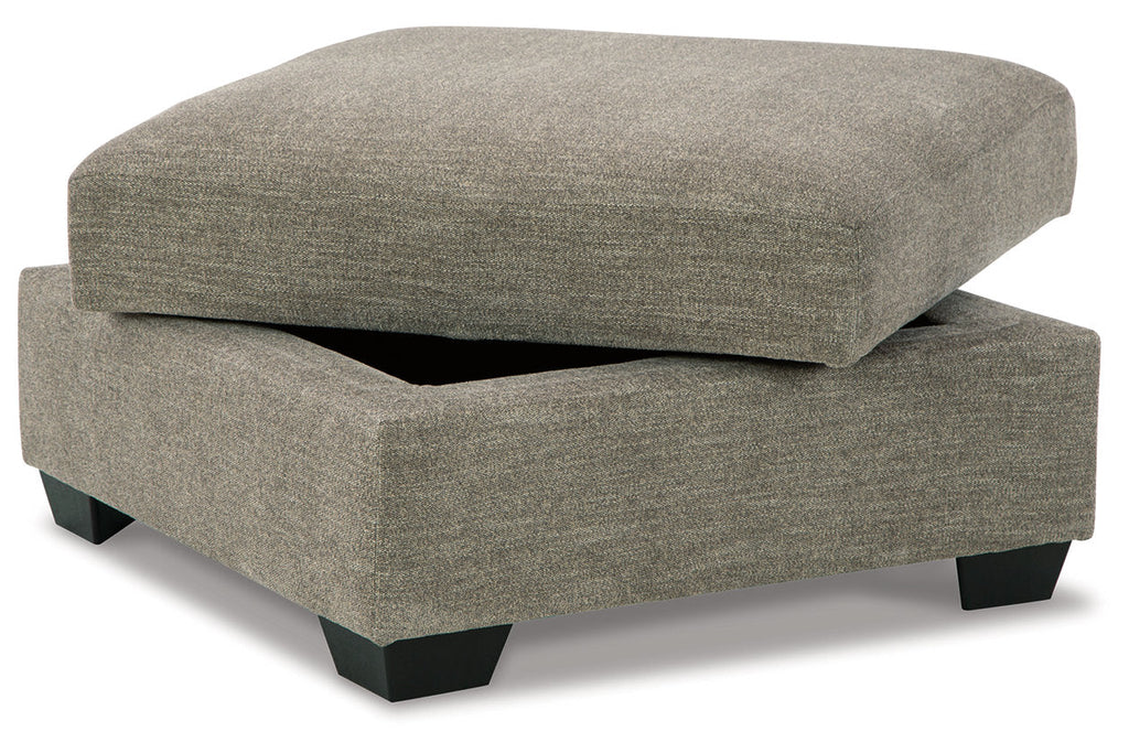 Fabric Ottoman with Storage in Gray & Black G447