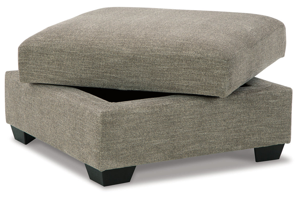 Fabric Ottoman with Storage in Gray & Black G447