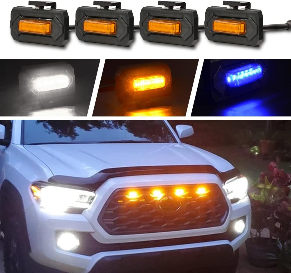 4pcs LED Grill Lights Compatible With OEM Grille U2917