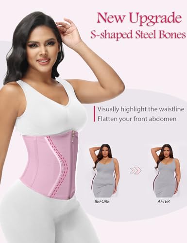 Short Torso Waist Trainer Corset Waist Cincher Body Shaper with Zipper Hooks P83969