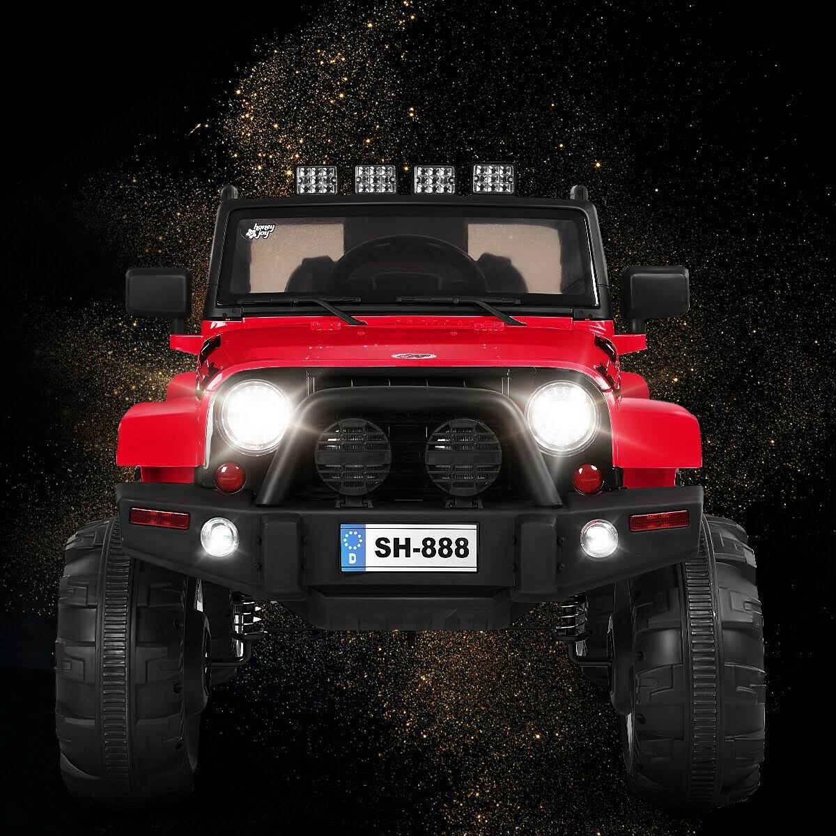 12V Red Kids Remote Control Riding Truck Car with LED Lights V219