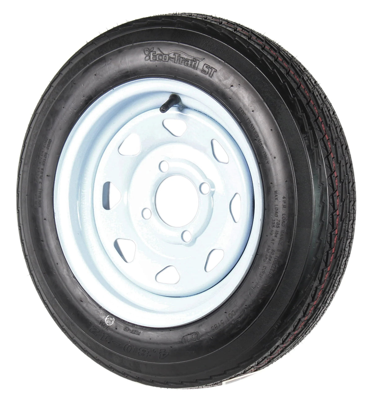 2-Pack Trailer Tire On Rim 4.80-12 12 in. Load C 4 Lug White Spoke Wheel S23778