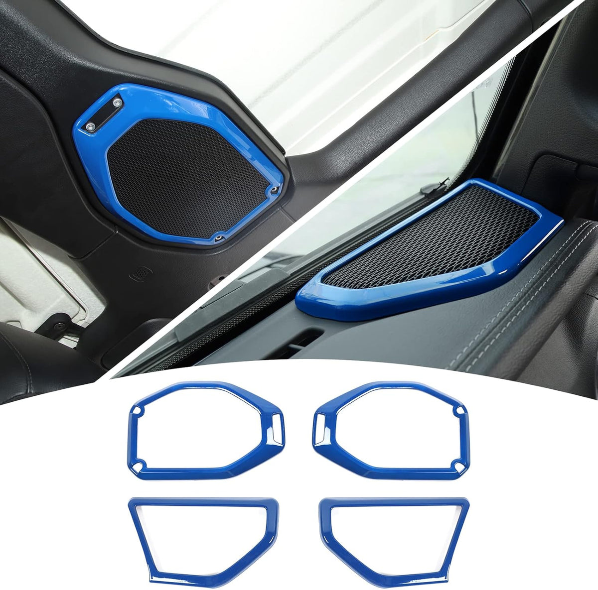 4PCS Car Roof Speaker & A Pillar Speaker Cover Trim Interior Accessories (Pink) K756392