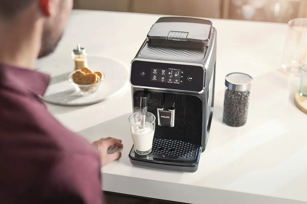 Black Fully Automatic Espresso Machine with Milk Frother Y98219
