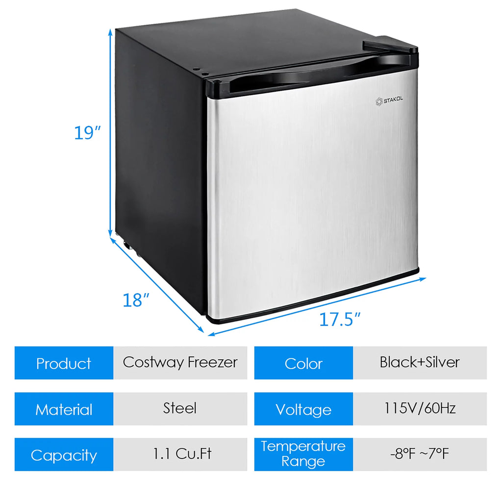1.1 cu.ft. Compact Single Door Mini Upright Freezer H102