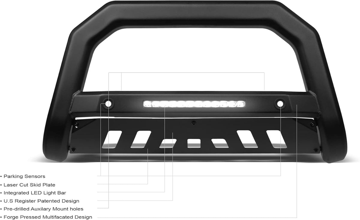 Matte Black LED Bull Bar for Ford Ranger V74384