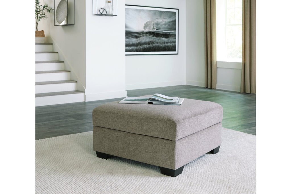 Fabric Ottoman with Storage in Gray & Black G447