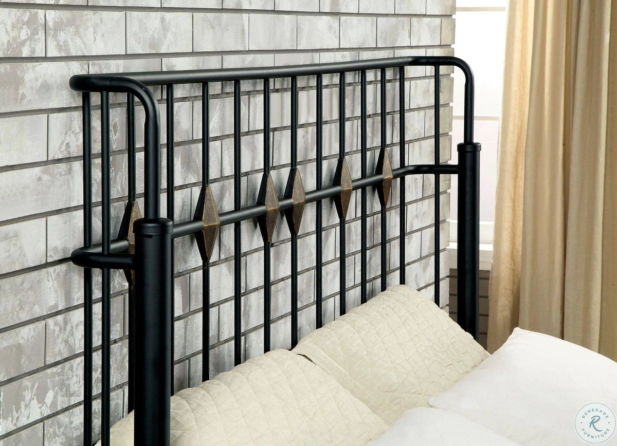 Black Queen Panel Bed D14617