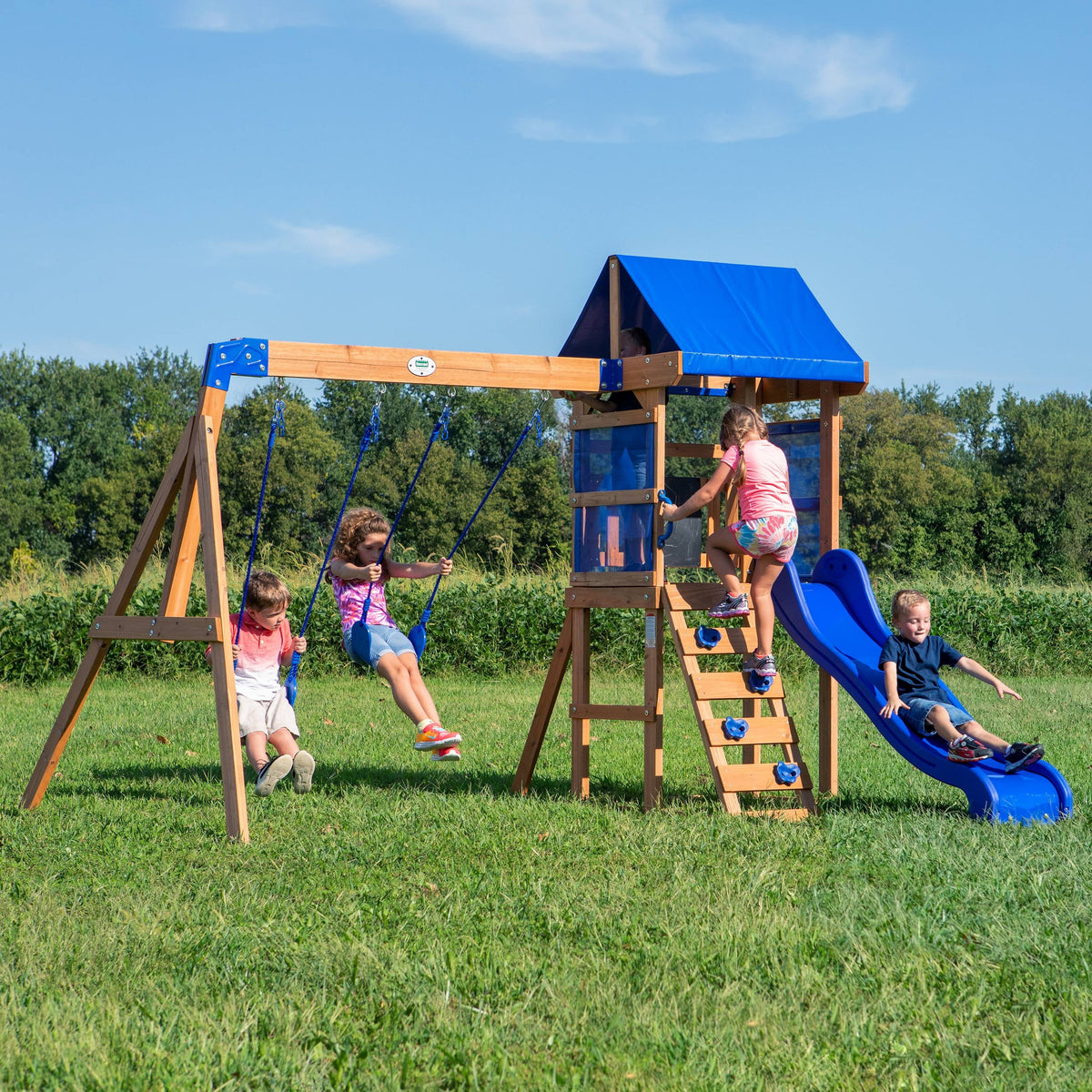 Wooden Cedar Swing Set X7370