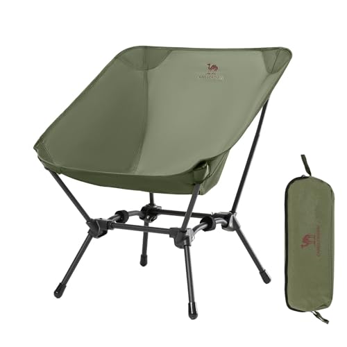 Khaki Folding Camping Chair with Side Pocket O30095