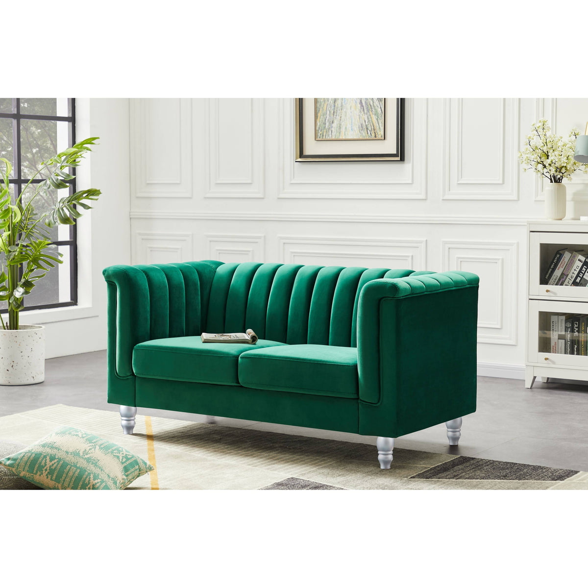 Green Velvet Loveseat M731
