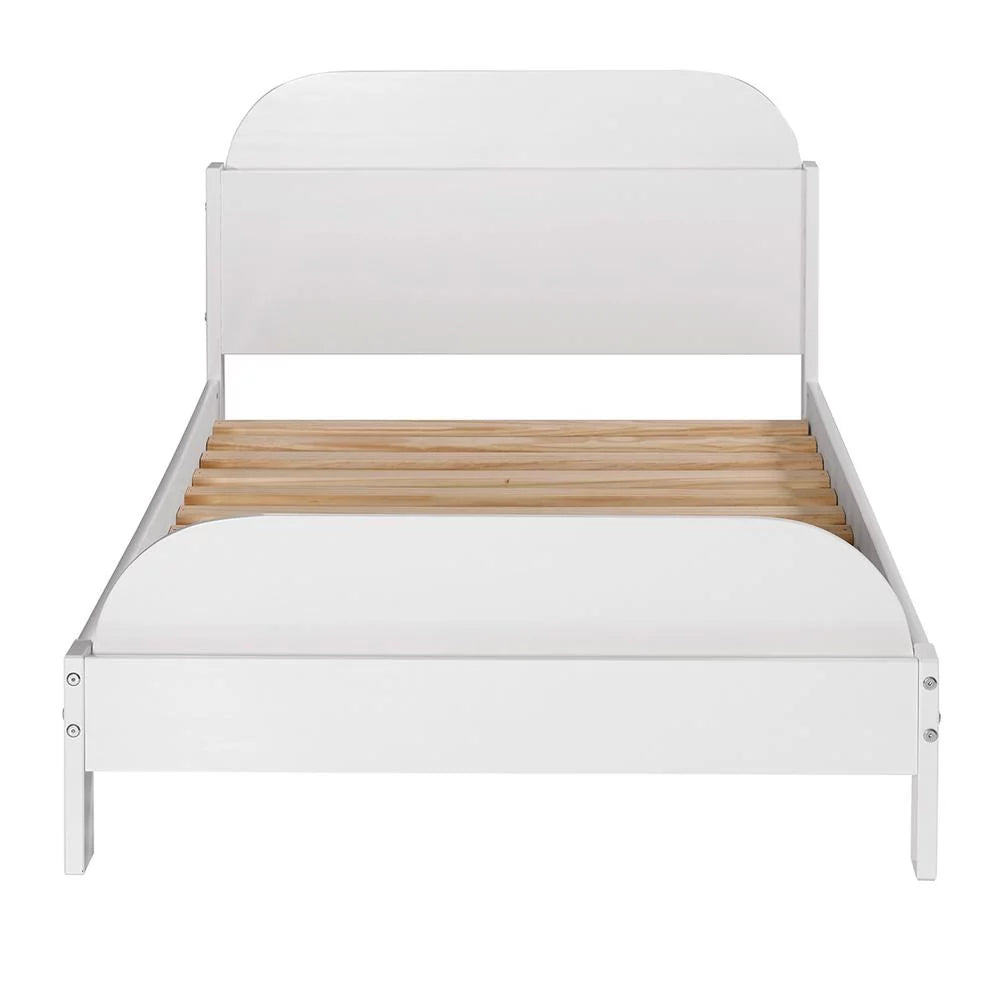 Solid Wood Twin Bookcase Bed - White Q71975