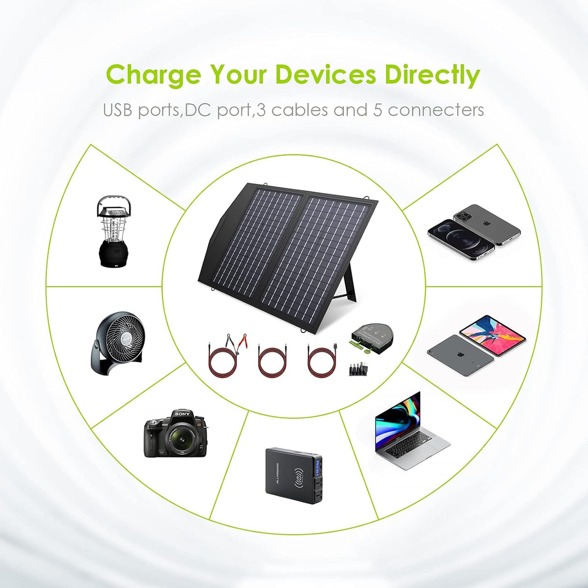 60W Foldable Monocrystalline Waterproof IP66 Portable Solar Panel D112064