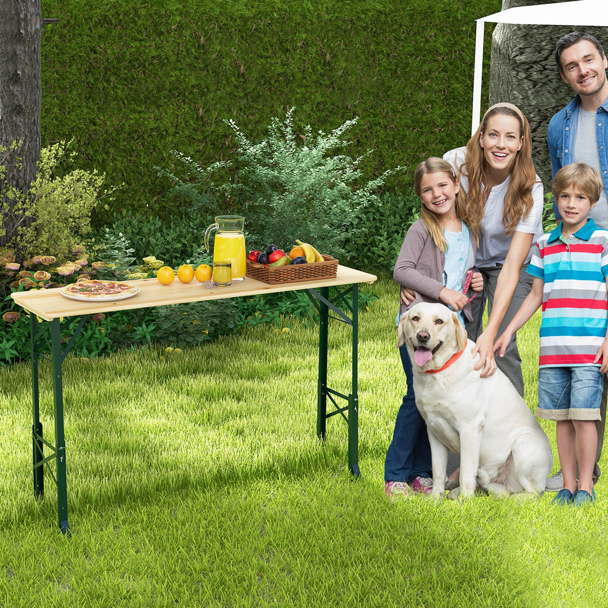 5.5 Ft Folding Wood Picnic Table J763