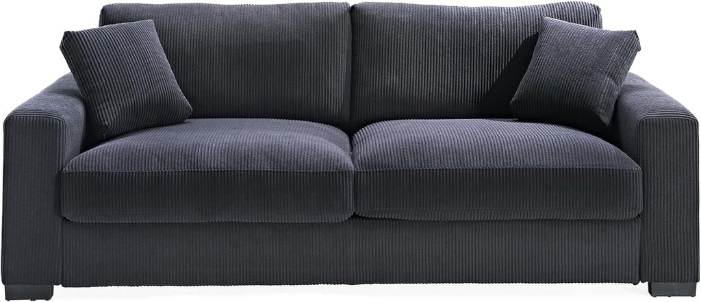 Corduroy Sofa with 2 Toss Pillows R6714