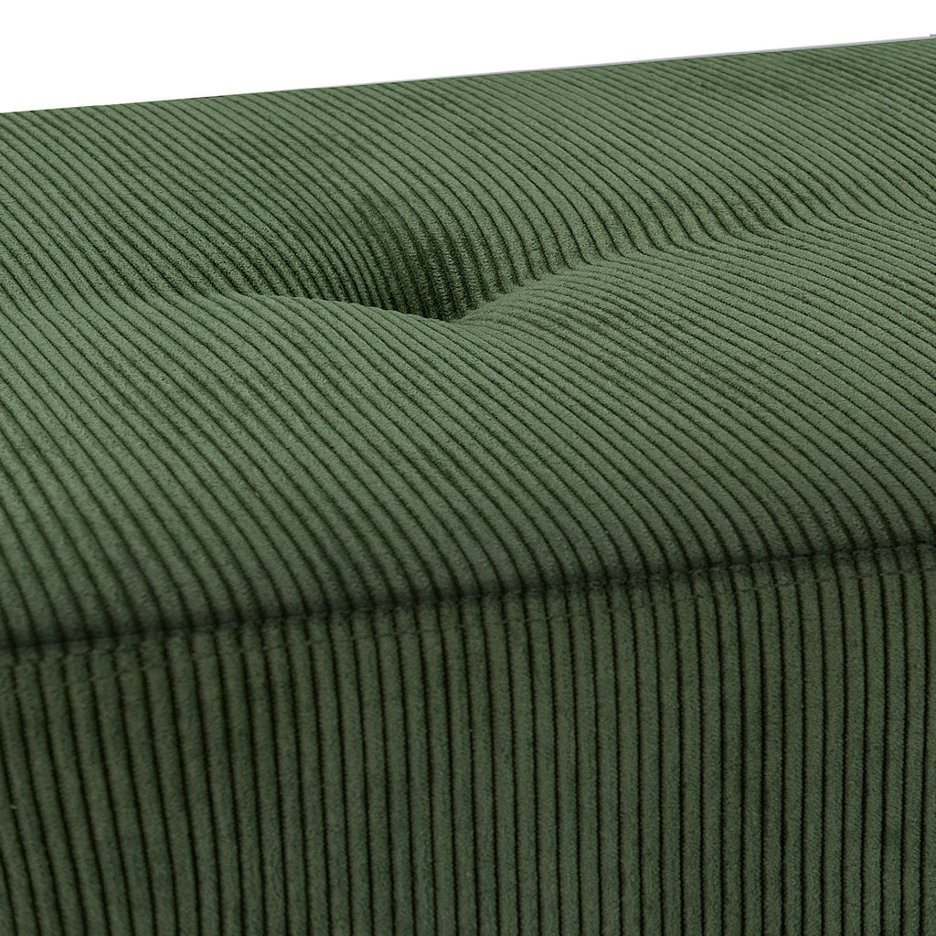 Modern Entryway Bench Corduroy Seat Green T238