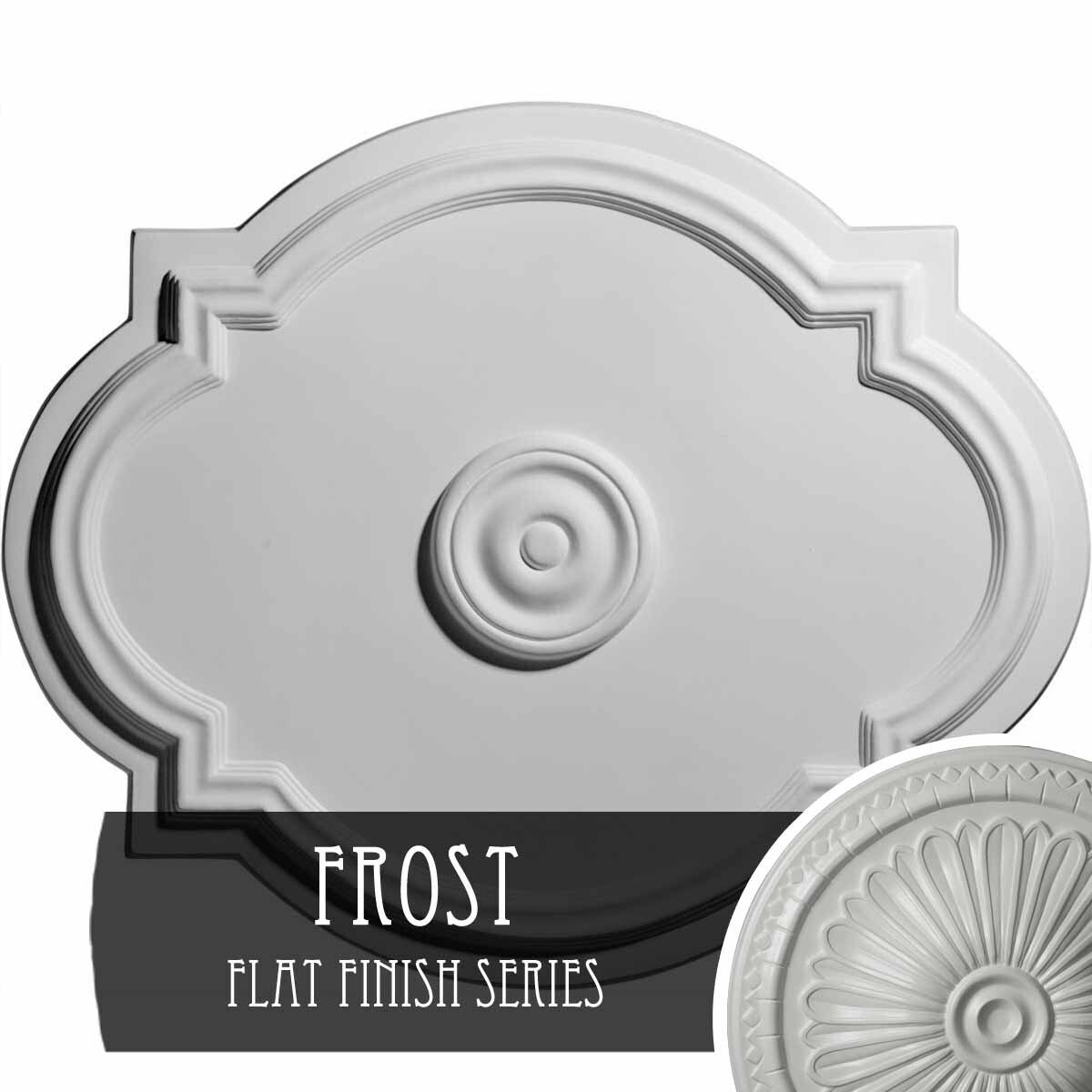 21 1/4x22W x 17 3/8x22H x 1x22P Hand-Painted Frost Ceiling Medallion V866