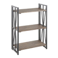 Brown Wood Black Metal Bookcase E8698