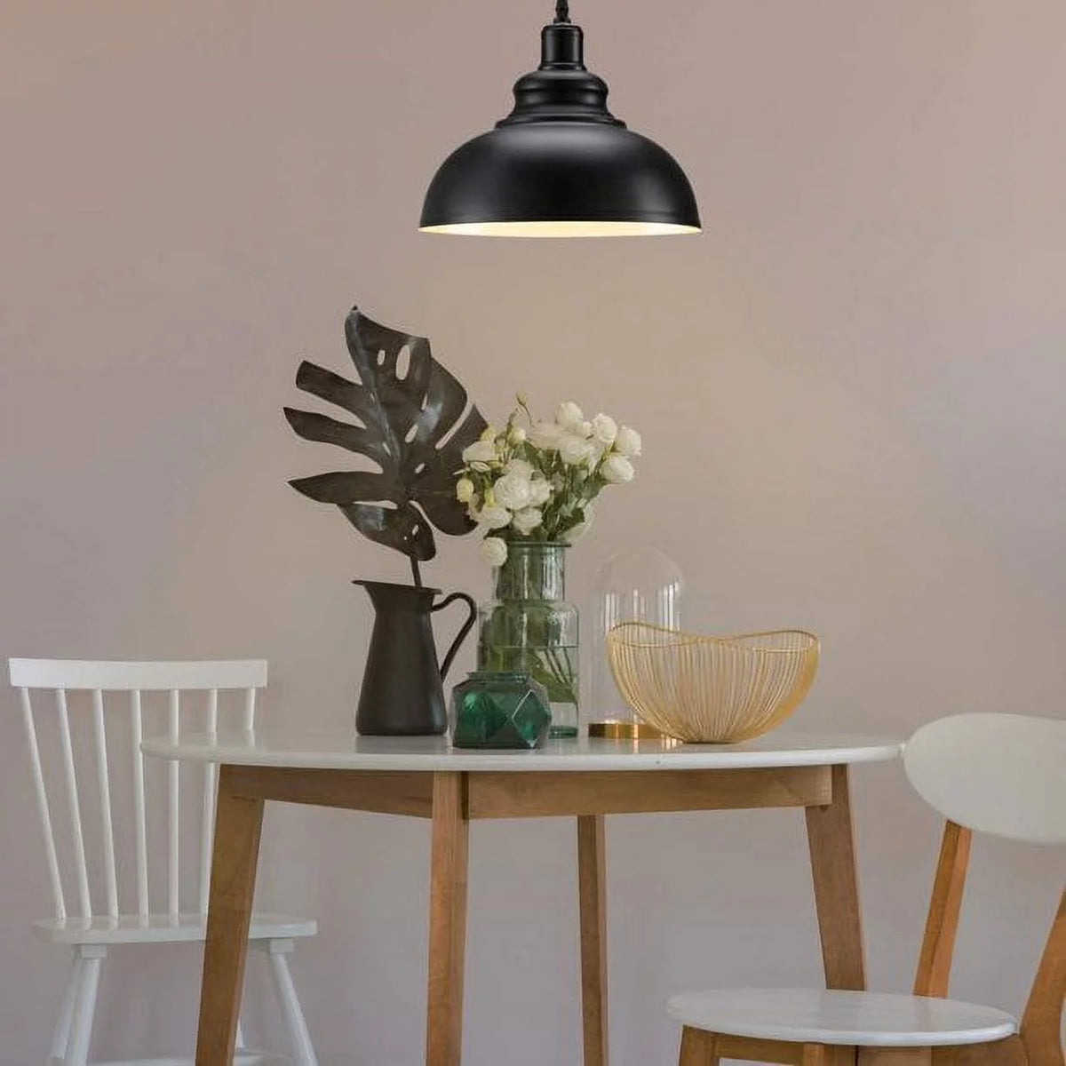Plug in Barn Pendant Light with Cord Hanging Dome Light Fixture V29546
