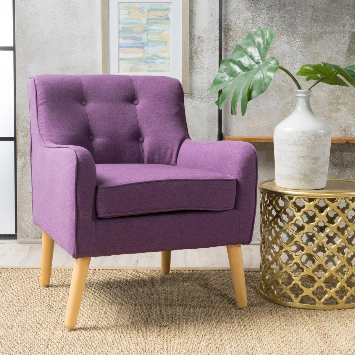Purple Fabric Arm Chair Y83881