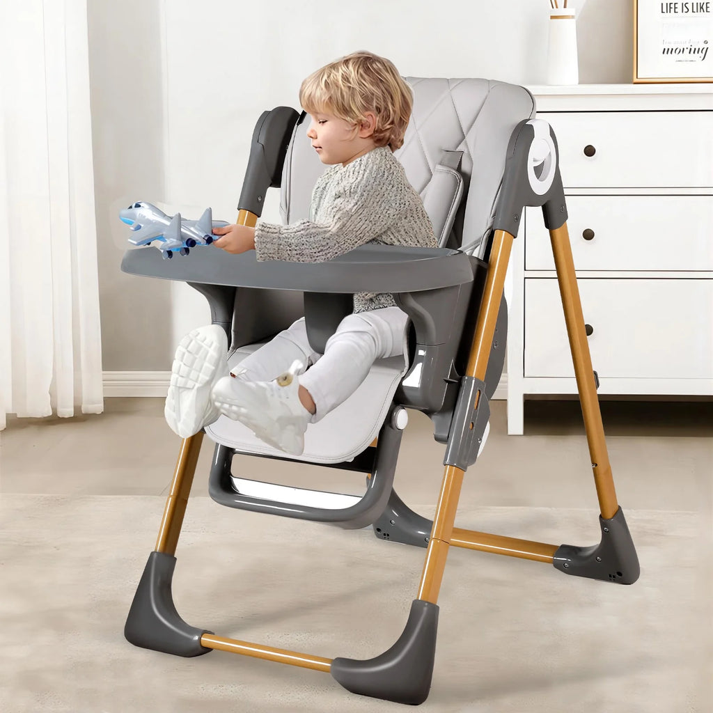 Foldable High Chair with Detachable Double Trays X493843
