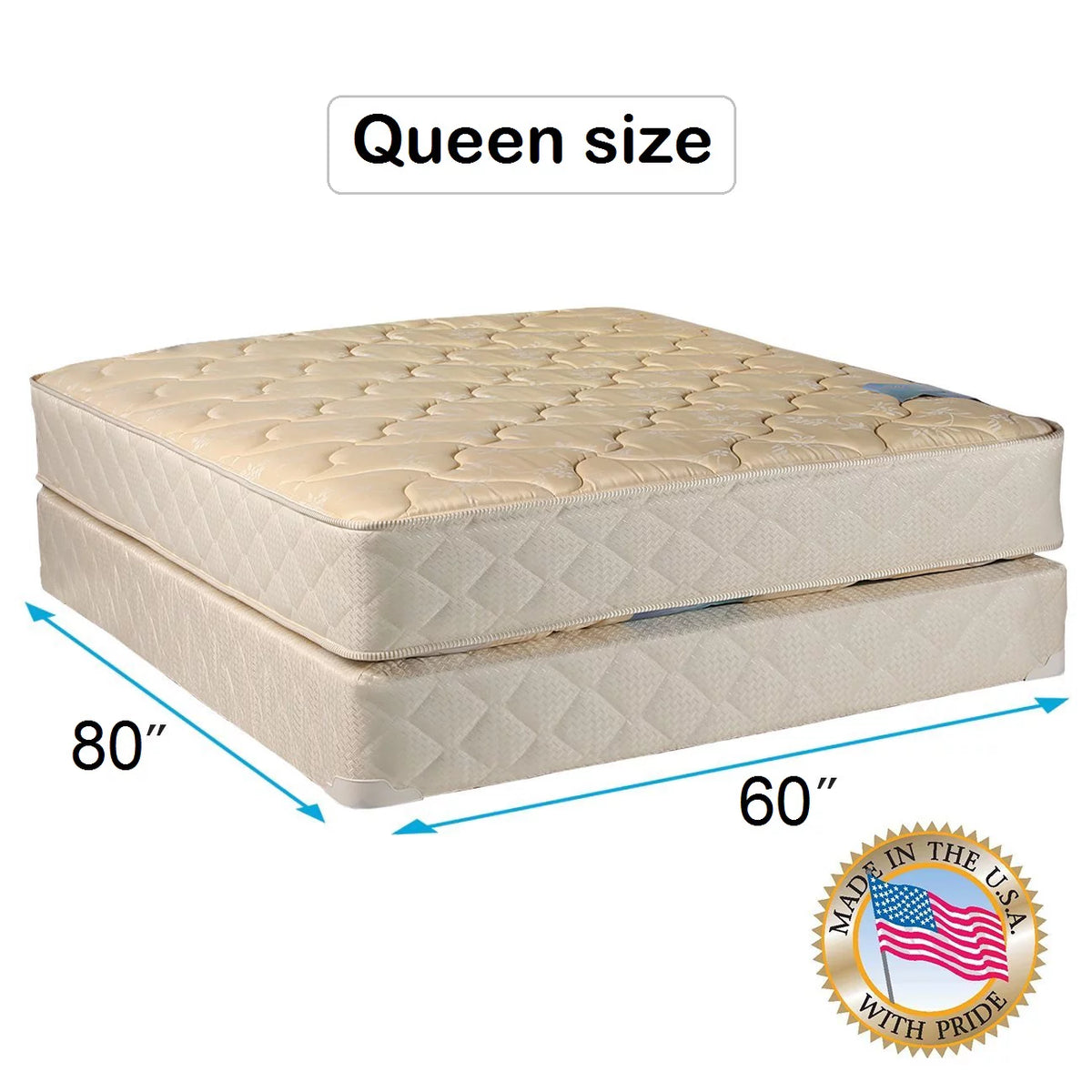 Queen 60x80x9 Mattress Set with Bed Frame J713