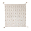 White & Gold Cotton Tufted Throw with Tassels F6181