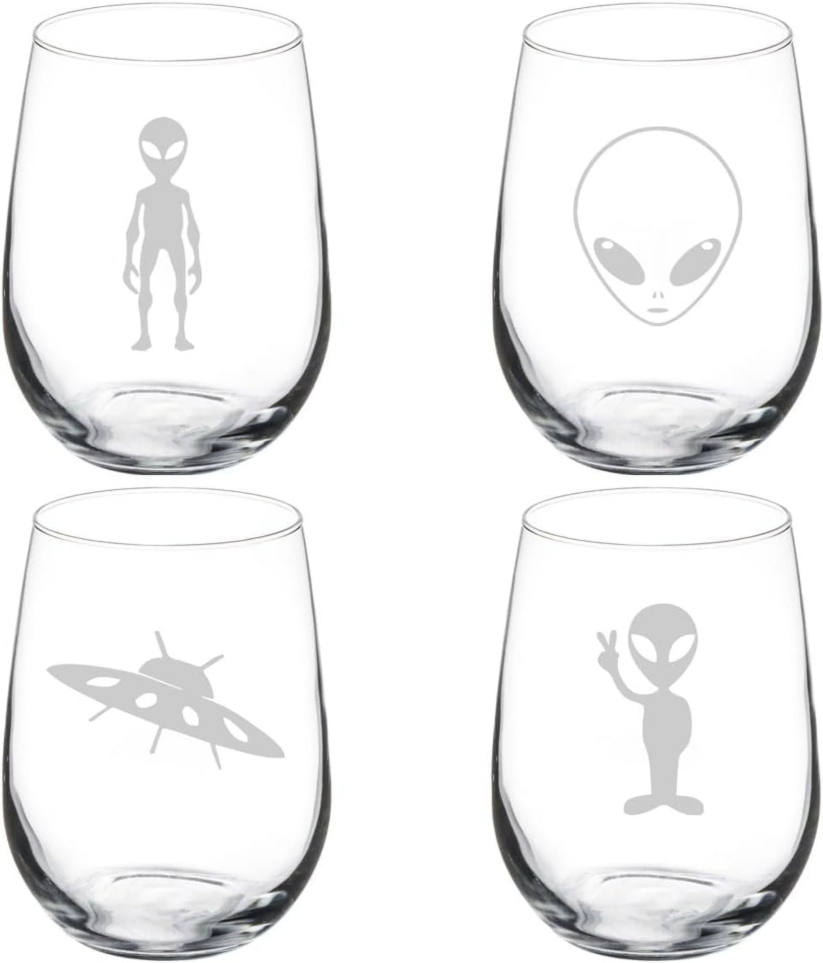 Set Of 4 Stemless Wine Glass 17 Oz T90655