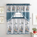 Turquoise 3-Piece Kitchen Curtain Tiers & Swag Set, 58x36 & 28x36 inches G185