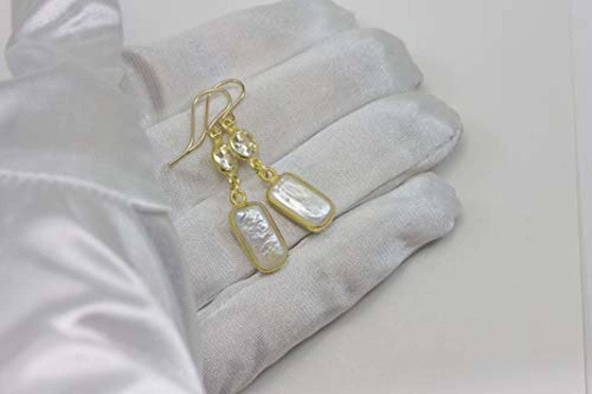 Rectangle Pearl Earrings D792853