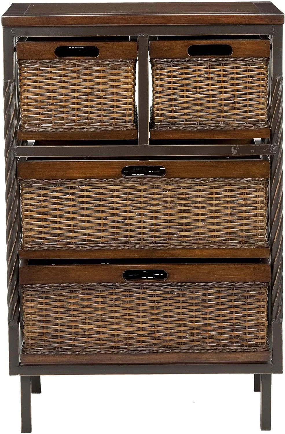 Dark Teak 4-Drawer Storage Cabinet X3128