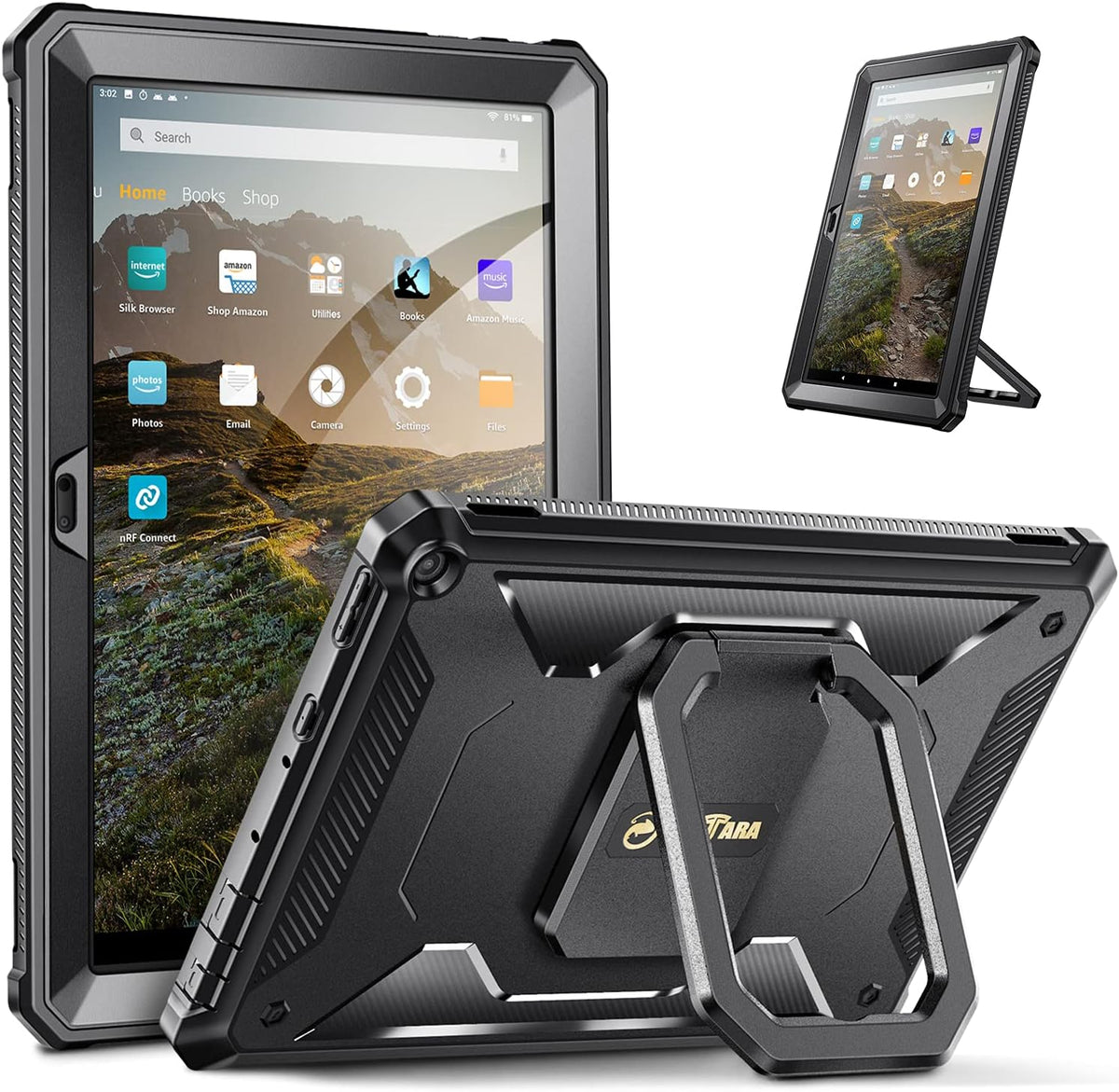 Black Case with Stand and Screen Protector B60553