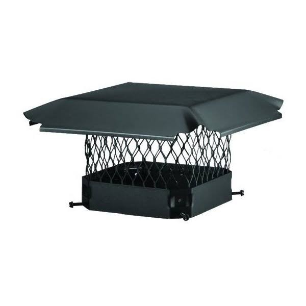 14x22 Round Single Flue Chimney Cap Black Galv Steel Mesh S5089
