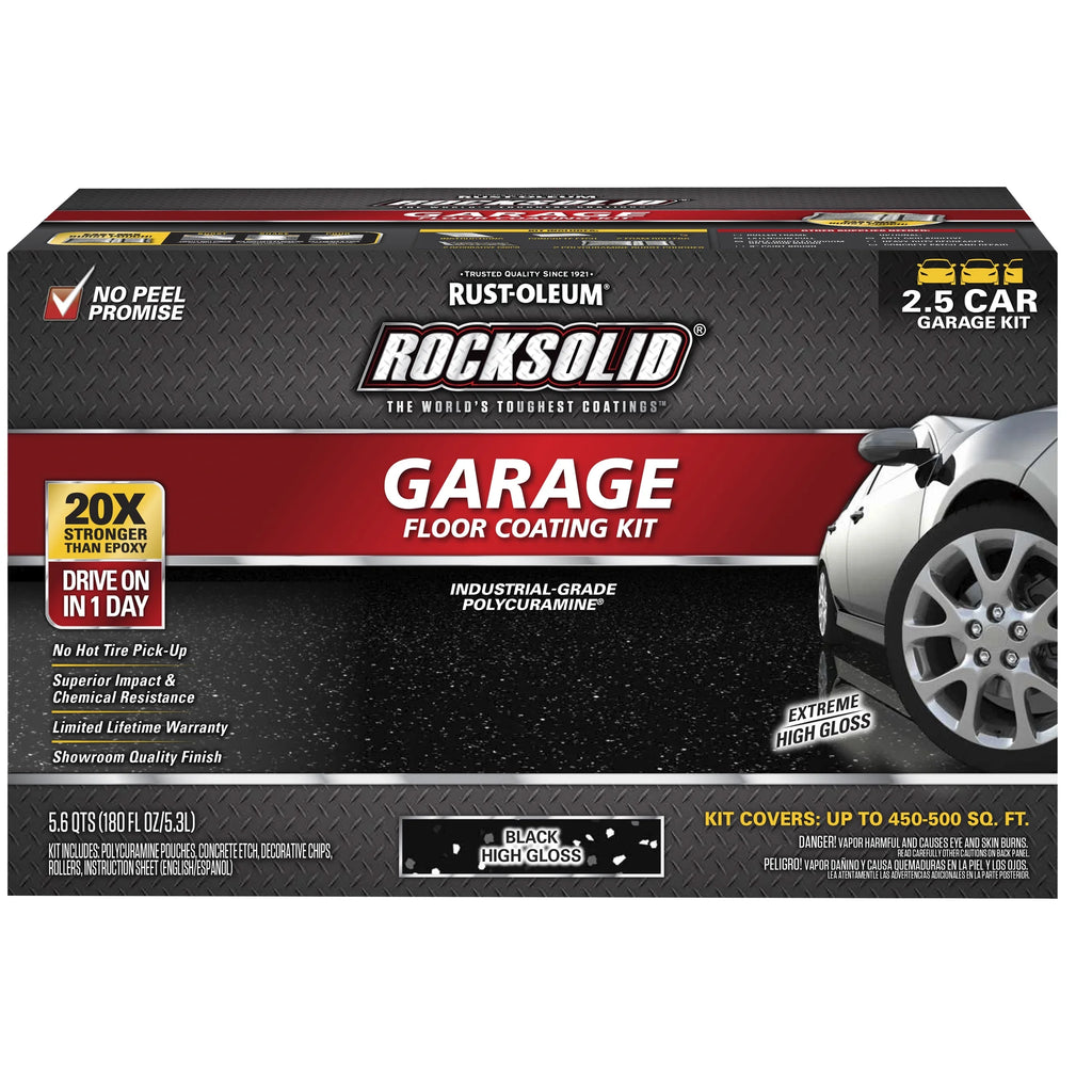 Black High Gloss 2.5-Car Garage Floor Coating Kit F96440