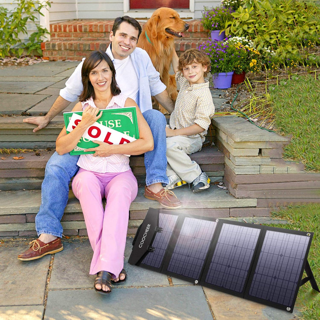 Solar Panel 120W, 12-18V Portable Foldable Solar Panel Kit with 2 USB Ports & 1 DV Port J870472