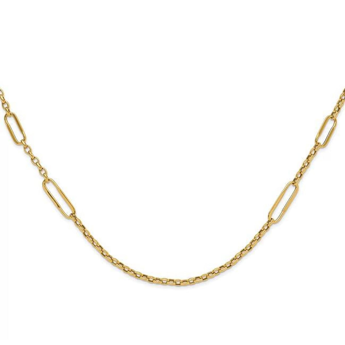 14K Yellow Gold Polished Fancy Link 30 in. Necklace N78615