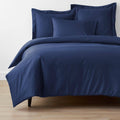Blue Sapphire Solid 300-Thread Count Sateen Queen Duvet Cover Z15170