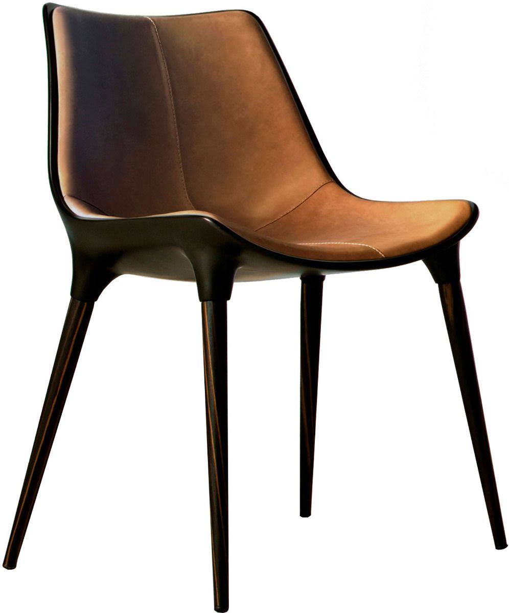 Aged Caramel Leather Dining Chair I19500