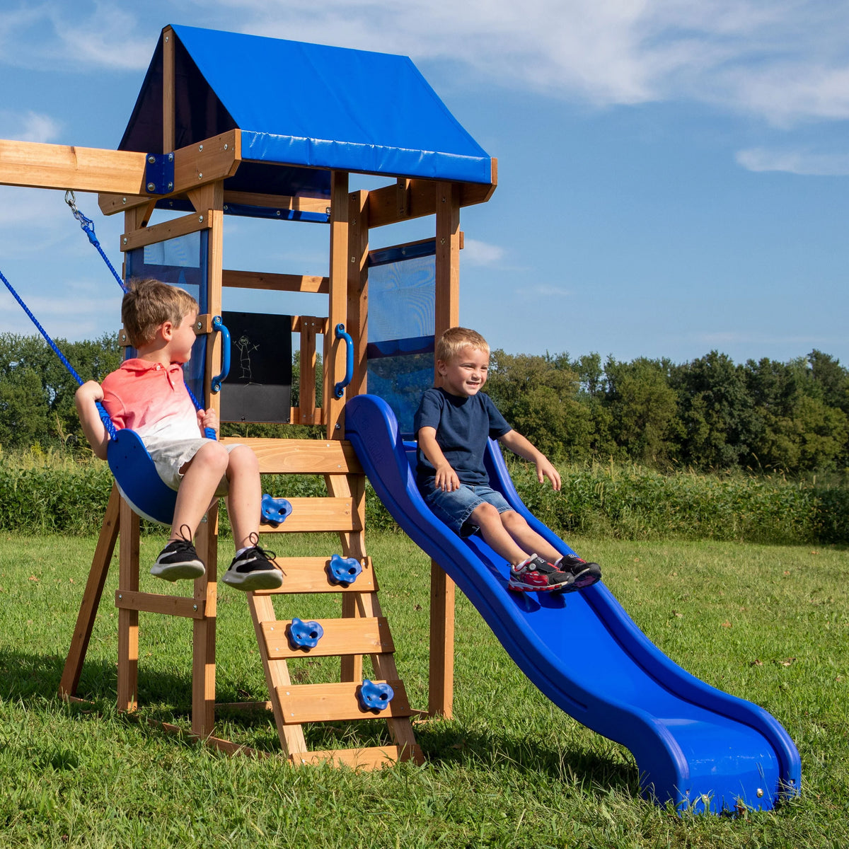 Wooden Cedar Swing Set X7370