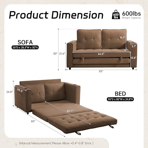 Dark Blue Convertible Sleeper Sofa P866475